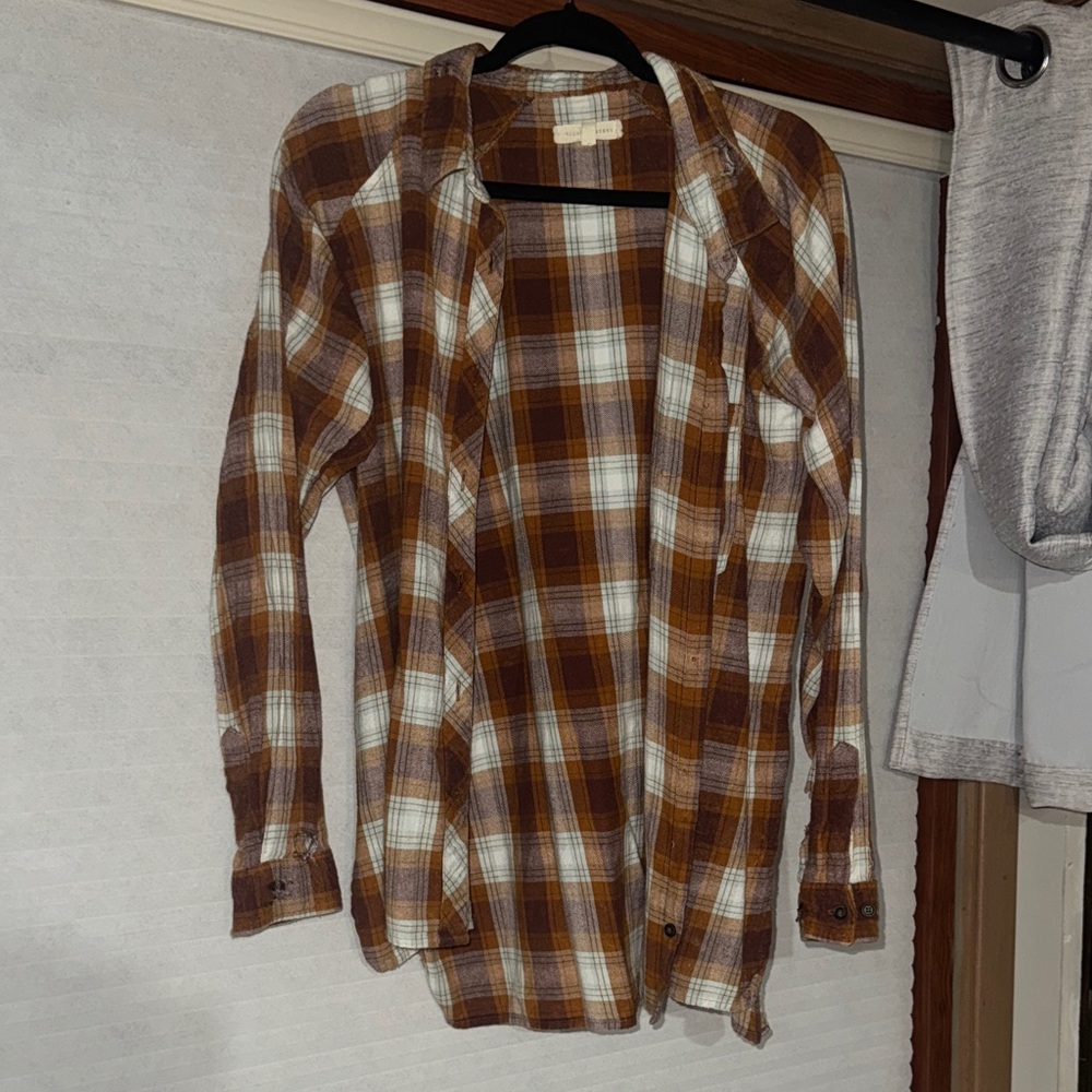 Gilded Intent Brown Plaid Button Down Shirt